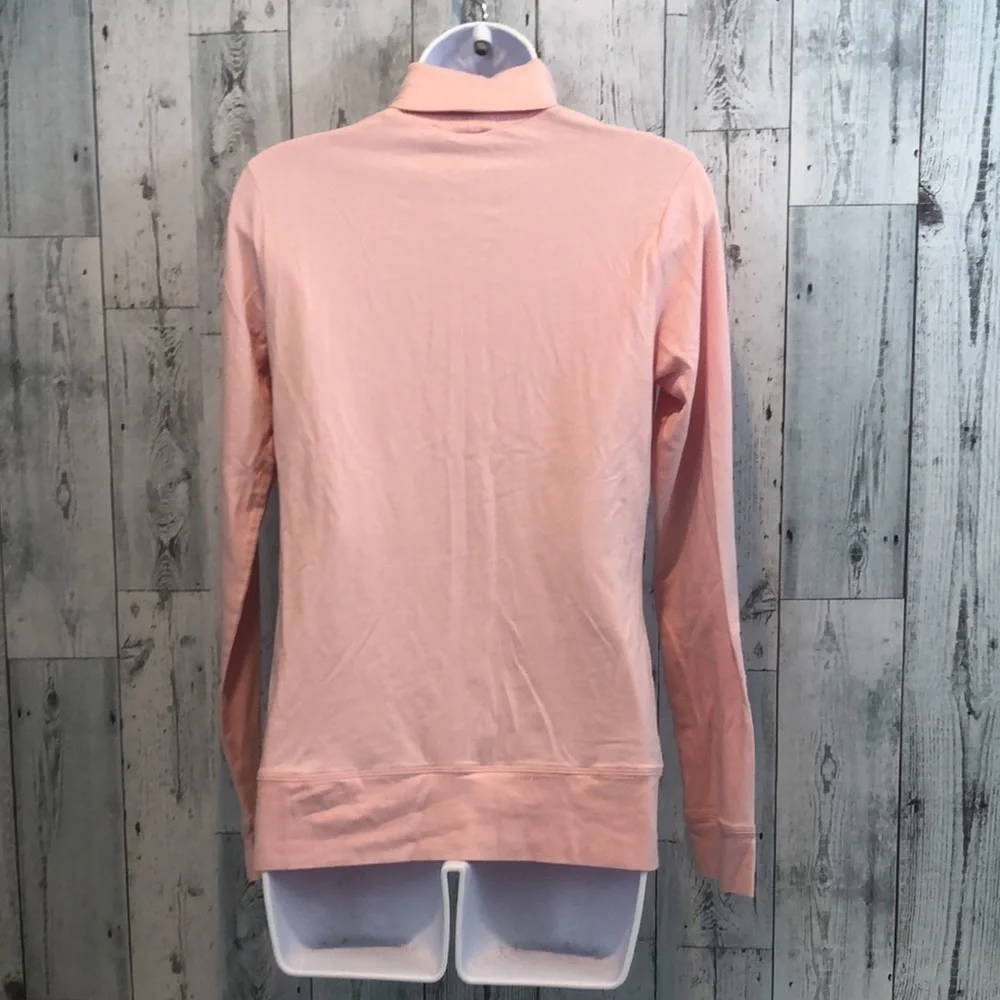 CAbi Pink Hanky Ruched Turtleneck Top Large